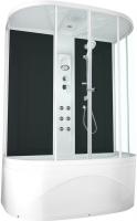 Душевая кабина Domani-Spa Neat high 150x80 (прозрачное стекло / черные стенки) с крышей с гидромассажем картинка