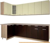 Кухня Интерлиния Мила 12x26 (салатовый/дуб венге) картинка