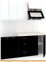 Кухня Кортекс-мебель Корнелия Мара 1.6м (белый/черный/марсель) картинка