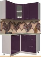 Кухня Интерлиния Мила Пластик 1.2x1.3 (слива глянец/опал светлый) картинка