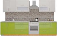 Кухня ВерсоМебель ВерсоЛайн 8-2.6 (белый 001/лайм яркий 026) картинка
