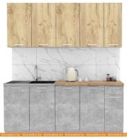 Кухня Интерлиния Мила Лайт 1.9 (дуб золотой-бетон-дуб бунратти) картинка