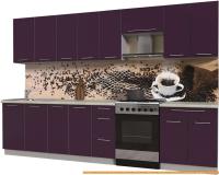 Кухня Интерлиния Мила Пластик 3.2 А (слива глянец/опал светлый) картинка