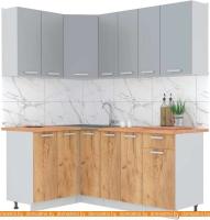 Кухня Интерлиния Мила Лайт 1.2x1.9 (серебристый-дуб золотой-дуб бунратти) картинка