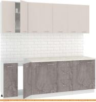 Кухня Кортекс-мебель Корнелия Лира 2.2м (капучино/оникс/мадрид) картинка