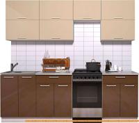 Кухня Интерлиния Мила Gloss 50-23 (ваниль/шоколад глянец) картинка