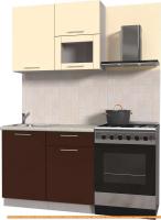 Кухня Интерлиния Мила Пластик 1.8 В (шоколад глянец/ваниль глянец/опал светлый) картинка