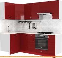 Кухня S-Company Клео глосc 1.2x2.3 левая (бургундский глян./бургундский глян.) картинка