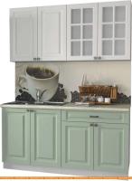 Кухня Интерлиния Мила Деко 1.6 А (мята/белый/опал светлый) картинка