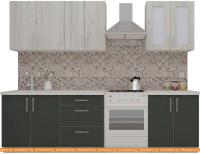 Кухня ВерсоМебель ВерсоЛайн 5-2.1 (дуб крафт белый/антрацит) картинка