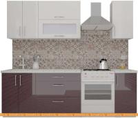 Кухня ВерсоМебель ВерсоЛайн 8-1.9 (белый 001/сливовый 104) картинка