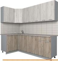 Кухня Интерлиния Мила Лайт 1.2x2.3 (дуб белый/дуб серый) картинка