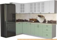 Кухня Интерлиния Мила Деко 1.2x2.8 (мята/белый/опал светлый) картинка