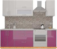 Кухня ВерсоМебель ВерсоЛайн 8-1.9 (белый 001/лиловый 012) картинка