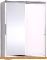 Шкаф-купе Глазов Strike 1600 ЛДСП с зеркалом (белый) картинка