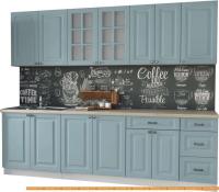 Кухня Интерлиния Мила Деко 2.6 Б (океан/травертин серый) картинка