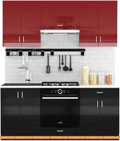 Кухня Сивирин-Компани Клео глосс 1.8 (черный глянец\бургундский глянец) картинка