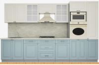 Кухня Интерлиния Мила Деко 3.4 (слоновая кость-океан-опал светлый) картинка