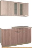 Кухня Интерлиния Мила 15 (ясень светлый/ясень темный) картинка