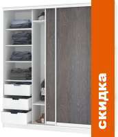 Шкаф-купе Кортекс-мебель Сенатор ШК12-45 Классика ДСП (белый/береза) картинка