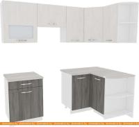 Кухня ВерсоМебель Эко-5 1.2x2.1 правая (северное дерево светлое/сев дерево темное) картинка