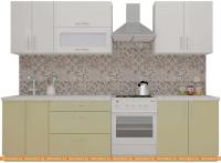 Кухня ВерсоМебель ВерсоЛайн 8-2.2 (белый 001/бежевый 002) картинка