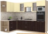 Кухня Интерлиния Мила 1.68x2.8 левая (ваниль-дуб венге-малага) картинка