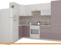 Кухня ВерсоМебель ЭкоЛайт-6 1.4x2.7 правая (белый/глициния) картинка