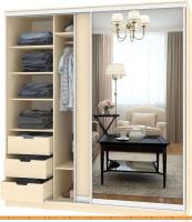 Шкаф-купе Кортекс-мебель Сенатор ШК12 Классика ДСП с зеркалом (венге светлый) картинка