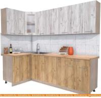 Кухня Интерлиния Мила 12x24 (дуб белый-дуб золотой-дуб бунратти) картинка