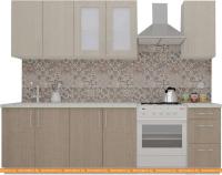 Кухня ВерсоМебель ВерсоЛайн 1-1.9 (крослайн латте/крослайн карамель) картинка