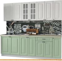 Кухня Интерлиния Мила Деко 2.3 Б (мята/белый/опал светлый) картинка