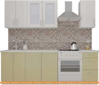 Кухня ВерсоМебель ВерсоЛайн 3-1.8 (белый 001/бежевый 002) картинка