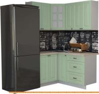 Кухня Интерлиния Мила Деко 1.2x1.5 (мята/травертин серый) картинка