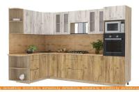 Кухня Интерлиния Мила 1.68x3.0 левая (дуб белый-дуб золотой-дуб бунратти) картинка