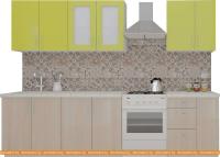 Кухня ВерсоМебель ВерсоЛайн 1-2.3 (зеленый лайм/ясень шимо светлый) картинка