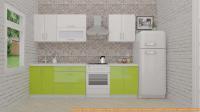Кухня ВерсоМебель ВерсоЛайн 4-2.1 (белый/лайм яркий) картинка