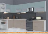 Кухня Интерлиния Мила Матте 1.5x3.3 Б правая (океан-луна-травертин серый) картинка