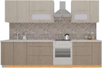 Кухня ВерсоМебель ВерсоЛайн 2-2.5 (крослайн латте/крослайн карамель) картинка