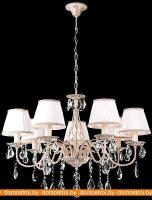 Подвесная люстра Евросвет 3637/7 белый с золотом/прозрачный хрусталь картинка