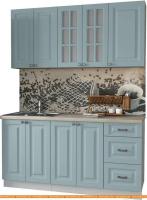 Кухня Интерлиния Мила Деко 1.6 Б (океан/травертин серый) картинка