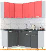 Кухня Интерлиния Мила Лайт 1.2x1.8 (красный-антрацит-кастилло темный) картинка