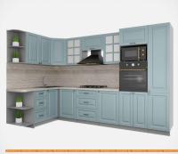 Кухня Интерлиния Мила Деко 1.68x3.2 левая (океан-океан-травертин серый) картинка