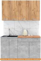 Кухня Интерлиния Мила Лайт 1.4-60 (дуб золотой-бетон-дуб бунратти) картинка