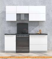 Кухня Интерлиния Мила Матте 1.9 Б (белый/белый/кастилло темный) картинка