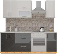 Кухня ВерсоМебель ВерсоЛайн 4-1.6 (белый/черный графит) картинка