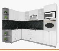 Кухня Интерлиния Мила Деко 1.68x2.8 левая (белый-белый-кастилло темный) картинка