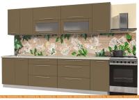 Кухня Интерлиния Мила Пластик 2.9 В (капучино глянец-опал светлый) картинка