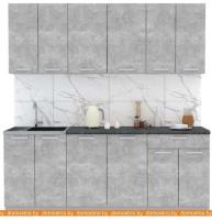 Кухня Интерлиния Мила Лайт 2.0-60 (бетон-бетон-кастилло темный) картинка