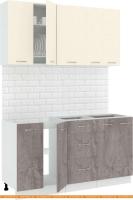 Кухня Кортекс-мебель Корнелия Лира 1.5 без столешницы (крем/оникс) картинка